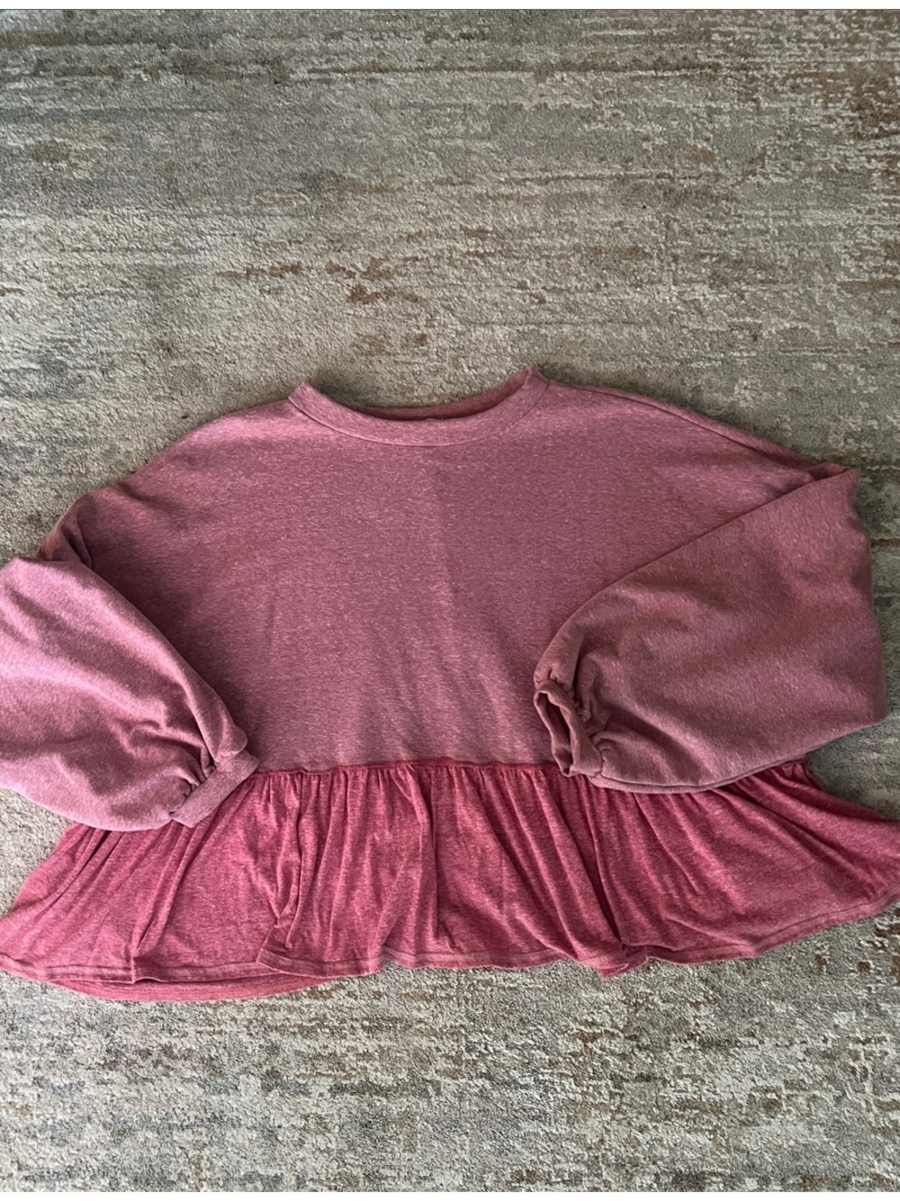Dress Up Dusty Rose Ruffle Hem Sweatshirt